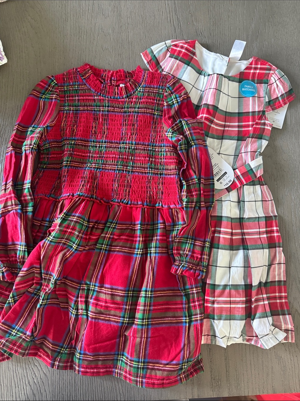 Girls Red Plaid Holiday Dresses (2) nwt